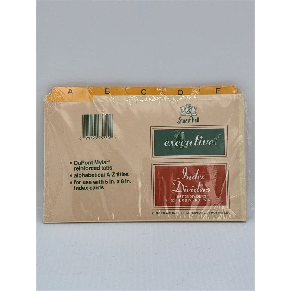 Vintage 1989 Stuart Hall Executive A-Z Index Dividers 5x8 Manilla 7575 Set of 25